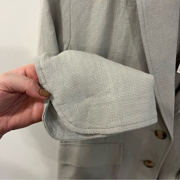 Madewell Breezewoven Larsen Blazer NEW Small Green Linen Blend - Picture 5 of 13